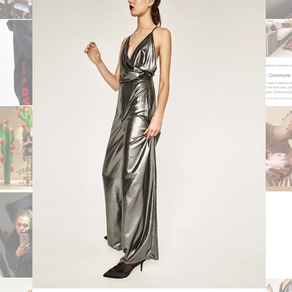 zara silver jumpsuit